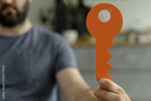 Stock photo of a man holdin...