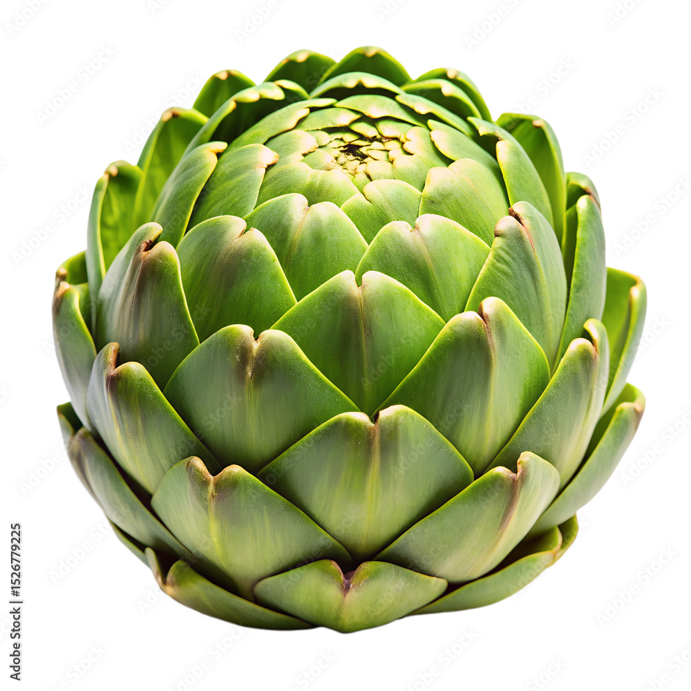 Fototapeta premium Artichoke Whole Fresh Vegetable Isolated on Transparent Background
