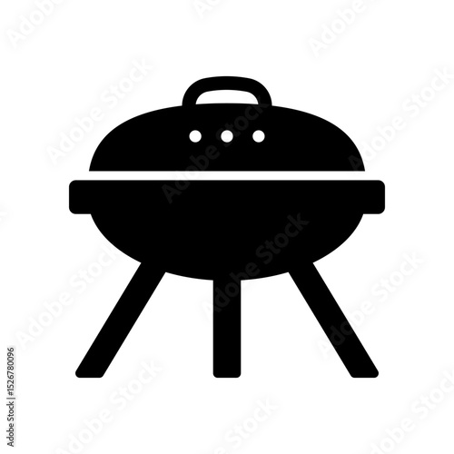 BBQ grill icon. Charcoal grill.