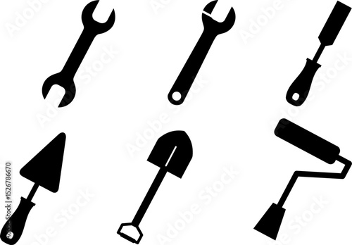 Tools icons set. Instruments collection. Vector illustration.
