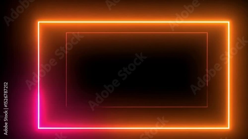Abstract Neon Frame: Glowing Rectangle in Vibrant Hues