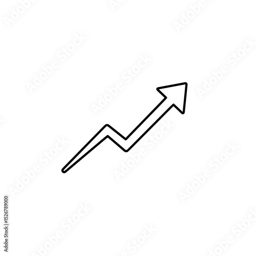 Ascending Arrow: A minimalist upward arrow, its jagged trajectory embodying the spirit of growth and advancement in a clean, straightforward design.