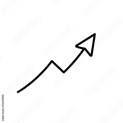 Ascending Arrow: An upward-pointing arrow, hand-drawn with a simple, continuous line, suggests progress, growth, and positive momentum, set against a clean backdrop.
