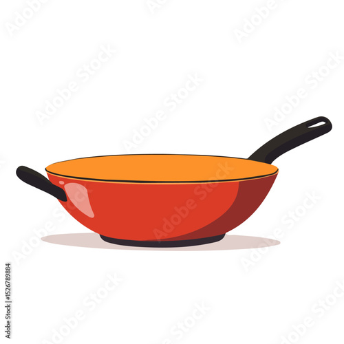 Wok vector 2D flat illustration, isolated on a white background.