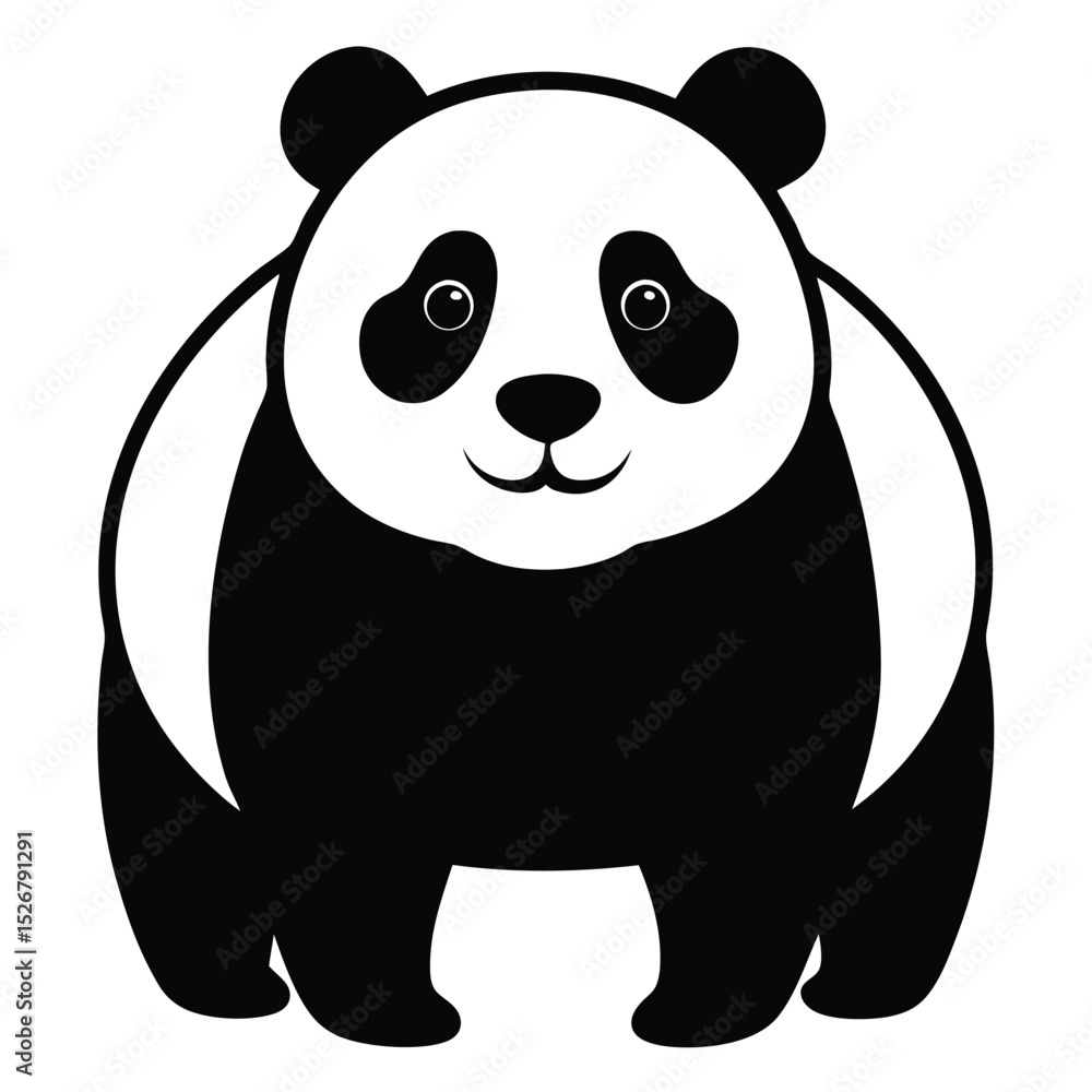 Adorable cartoon panda bear simple design Adorable cartoon panda bear simple design