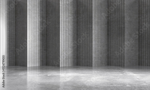 empty room with concrete walls and floor  3d