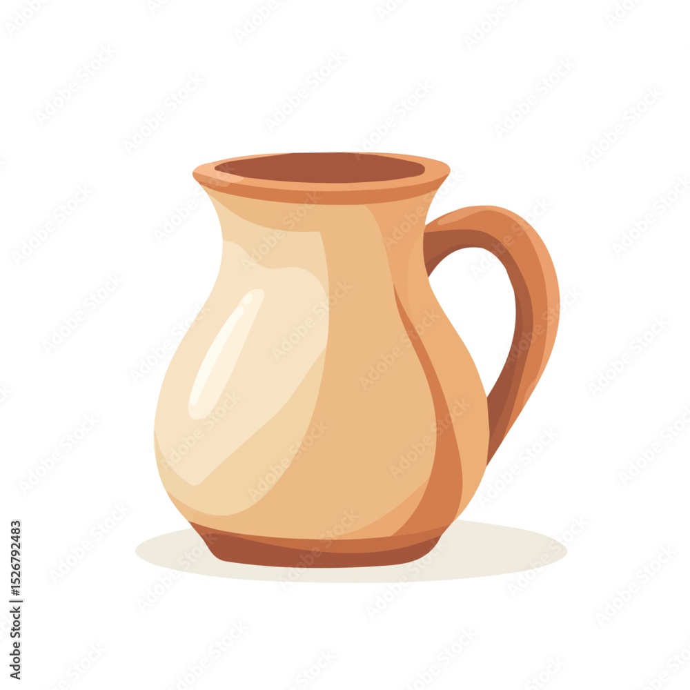 Wide-mouth Beaker vector 2D flat illustration, isolated on a white background.