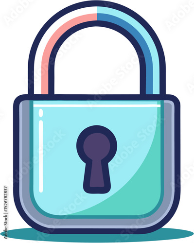 lock icon on metal button