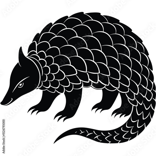Scaly pangolin silhouette wildlife animal design