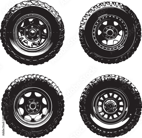 Tire with Wheel SVG