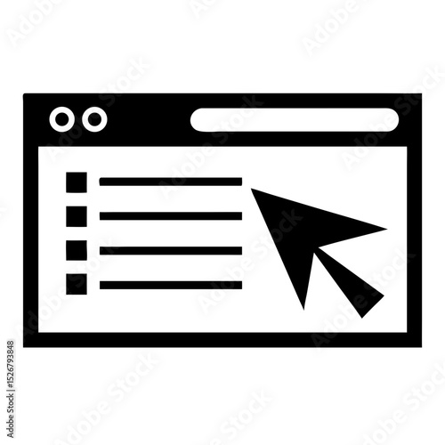 Isolated Computer Interface with Cursor Highlighting List for Design Blogs, Web Development Websites, User Experience Education, and Online Tutorials  