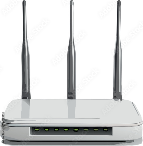  network router with-antennas internet connective isolated on Transparent Background
