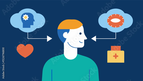 An individual practicing emotional memory techniques where they associate an emotion with a specific memory to aid in recalling personal experiences and events.. Vector illustration