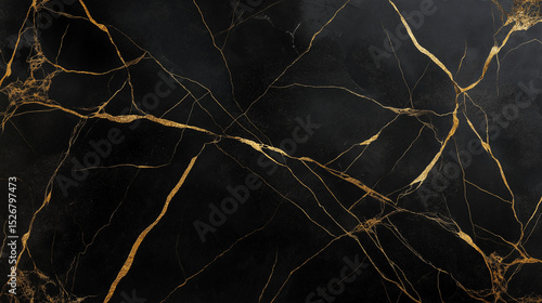 Elegant black marble texture featuring golden veins perfect for luxury design projects