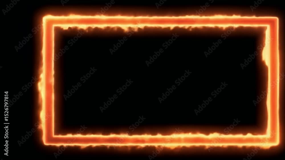 Fiery Rectangular Frame: A Blazing Border Design Fiery Rectangular Frame: A Blazing Border Design