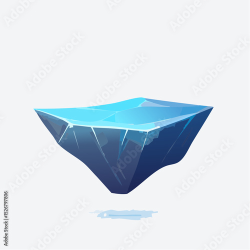 Floating Iceberg: Abstract Blue Glacial Illustration