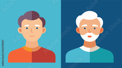 Panel 10 A sidebyside comparison of the man in his younger days and in his elderly state highlighting the stark contrast in his cognitive abilities. Caption Progression of. Vector illustration