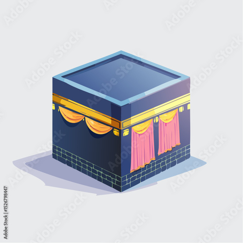 Isometric Illustration of the Kaaba in Mecca