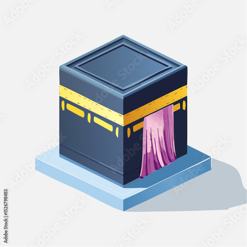 Isometric Illustration Of The Kaaba In Mecca