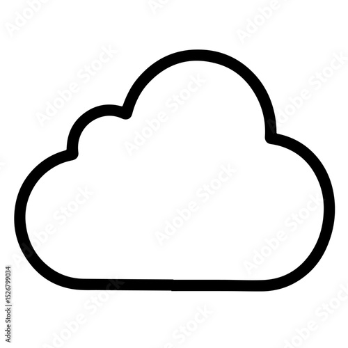 A simple black outline illustration of a cloud.