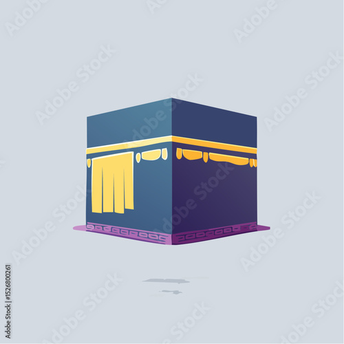 Pixel Art Illustration of the Kaaba in Mecca