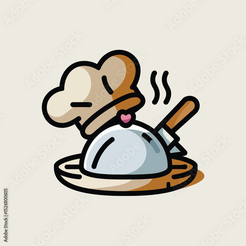 vector icons cooking food chef hat include a pizza slice, a sushi roll, spaghetti and meatballs, a curry bowl burger , fish 
