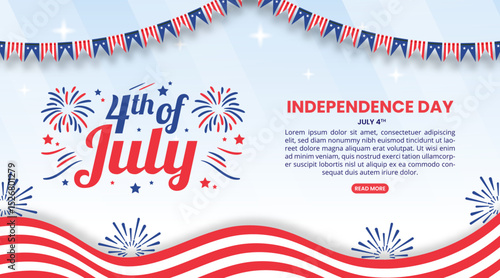 4th Of July Independence Day design with flag decoration and ornaments