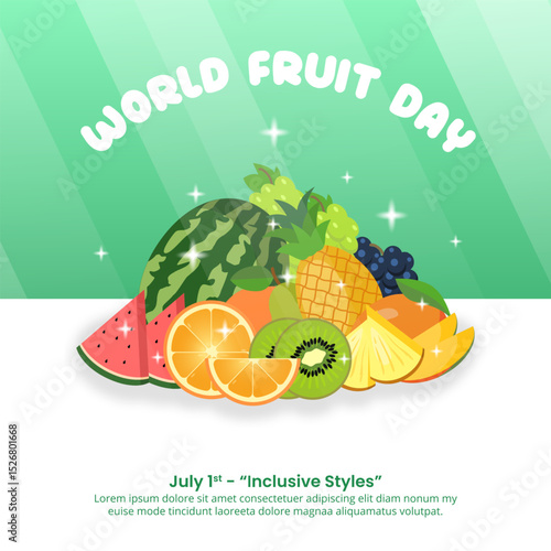 World Fruit Day design with fresh fruits