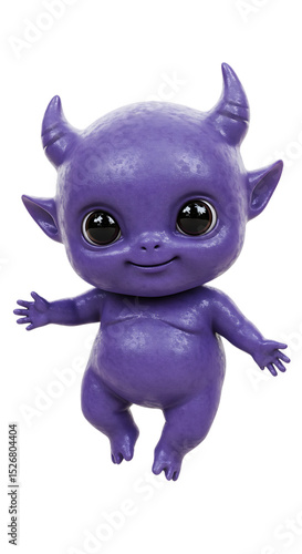 Cute Purple Devil Cartoon Character Illustration png isolated transparent background