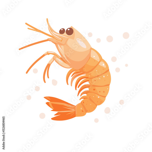 Cartoon-style shrimp illustration