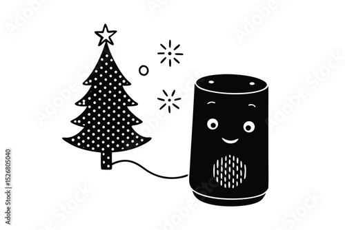 smart speaker playing carol vector icon