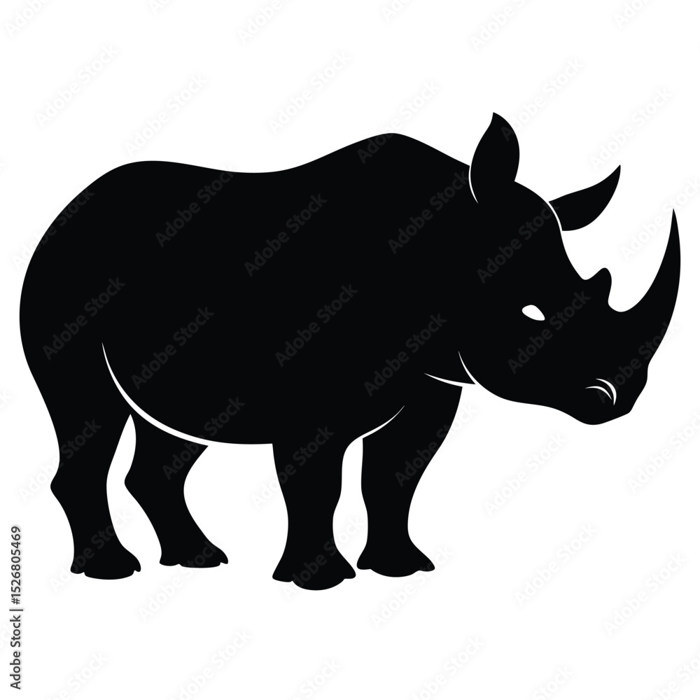Fototapeta premium Powerful rhino silhouette african wildlife animal