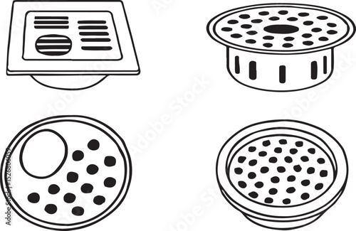 set of gratings or pipe fittings.