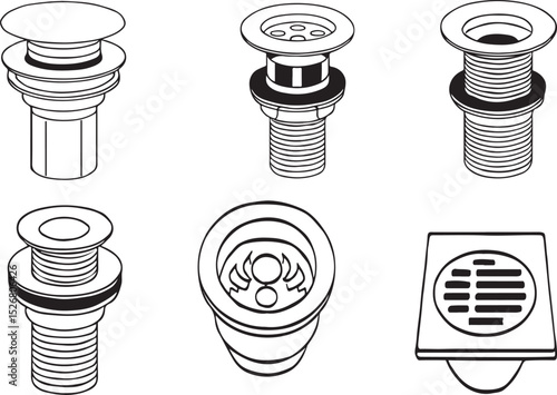 set of gratings or pipe fittings.