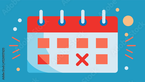 Lack of Focus A misaligned calendar with overlapping events and forgotten appointments can represent difficulties with focus and attention that may occur with conditions like ADHD.. Vector
