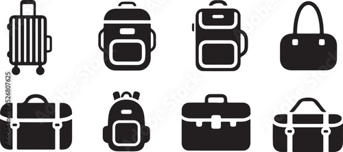 Variety of Travel Bags and Luggage Icons