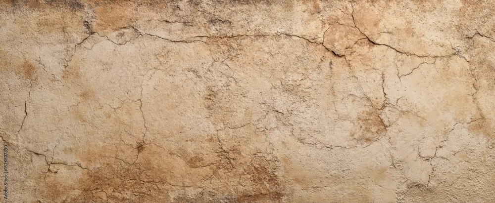 Fototapeta premium The cracked and weathered texture of an aged wall surface