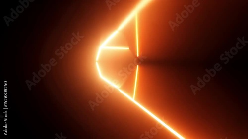 Wallpaper Mural Abstract Orange Neon Lines and Glowing Tunnel Torontodigital.ca