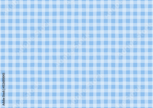 かわいい手書き風の青のチェック柄背景　イラスト　ベクター

