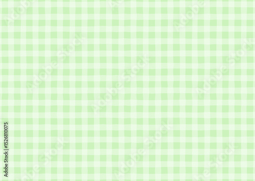 かわいい手書き風の黄緑のチェック柄背景　イラスト　ベクター

