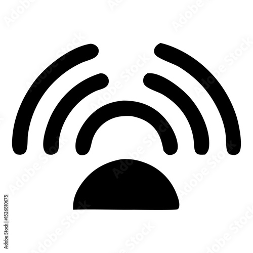 Wi-Fi Icon: A simple, modern illustration of a Wi-Fi signal, ideal for representing wireless internet access, digital connectivity, and online presence.