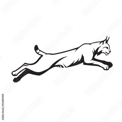 Majestic Lynx in Motion A Powerful Leap of Grace and Wildness