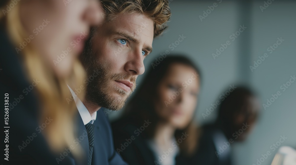 Obraz premium Focused Business Meeting with Diverse Professionals