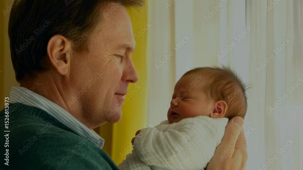 Cherished moments: father and newborn connection in a warm embrace Cherished moments: father and newborn connection in a warm embrace