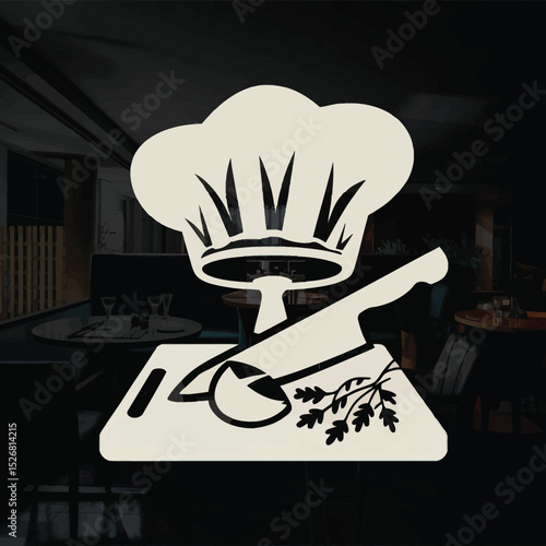 vector icons cooking food chef hat include a pizza slice, a sushi roll, spaghetti and meatballs, a curry bowl burger , fish 
