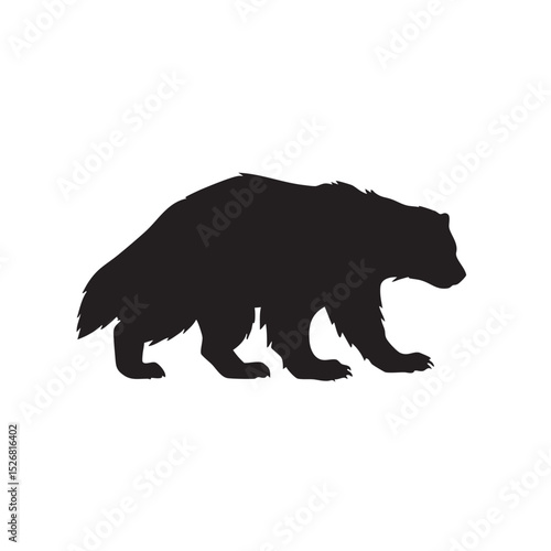 Majestic Wolverine Silhouette A Powerful Animal Vector Illustration