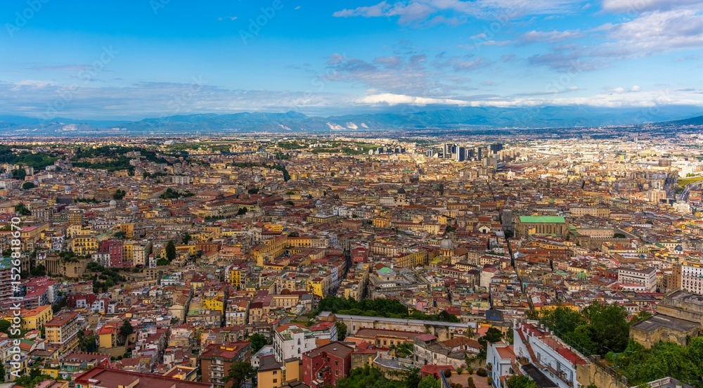 Naklejka premium Panoramic view of Naples cityscape.