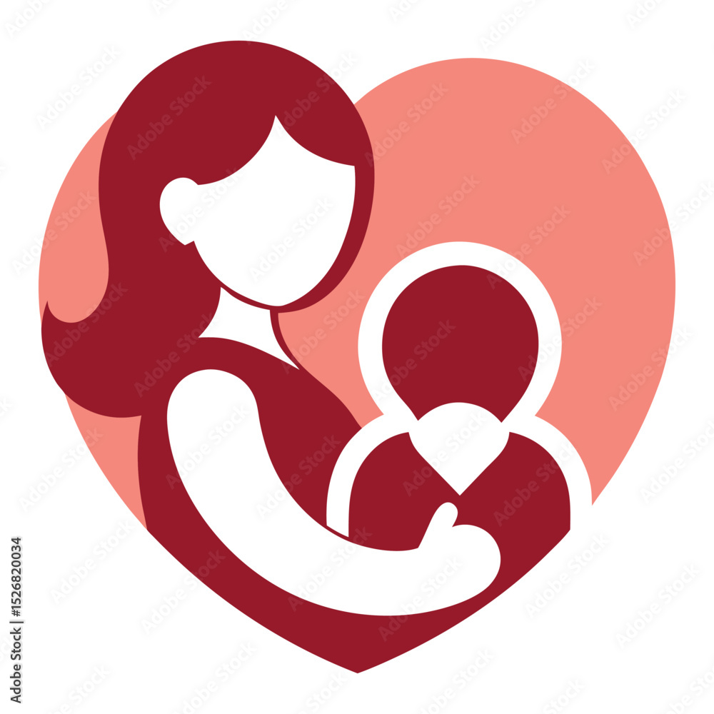 Fototapeta premium Mom and son silhouette,