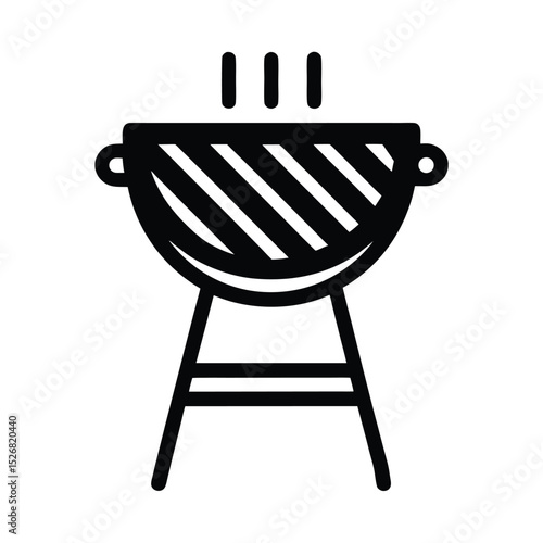 Outdoor Cooking Grill Rack Icon Vector Illustration