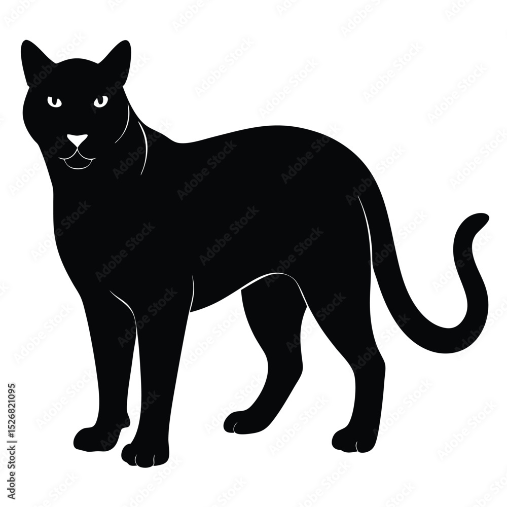 Majestic black cat silhouette elegant design Majestic black cat silhouette elegant design